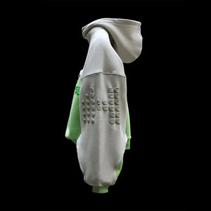 Hoodie Streetwear Homme Personnalisé de Haute Qualité, Coupe et Couture Sur Mesure, Patchwork, Bordure Courte, Coton Brut 100% Personnalisé, Coupe Oversize - Product Image 5