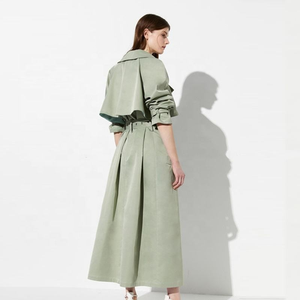 Manteau Trench en Gros Nouvelle Collection Printemps Kaki Coupe Slim Élégant Coupe-Vent Longue Veste Française Camel pour Femme avec Ceinture - Product Image 2