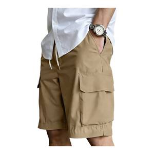Shorts de sport pour hommes en coton peigné 100% style Hip Hop, anti-UV, infroissables, respirants, imprimé floqué, taille mi-haute, vente en gros - Product Image 1