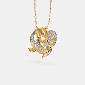 Collar con Colgante de Diamante Cultivado en Laboratorio con Diseño Floral en Espiral en Oro Amarillo - Product Image 6