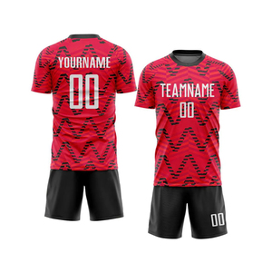 ชุดฟุตบอลสั่งทำขายส่ง ออกแบบเองได้ พิมพ์ลายดิจิทัล คุณภาพสูง ผ้าโพลีเอสเตอร์ 100% ระบายอากาศได้ดี ราคาถูก - Product Image 1