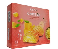 Galletas Halal Moore con Relleno de Crema de Queso, Dulces, Saladas y Crujientes, Sin Gluten, Bajas en Carbohidratos, en Caja y Bolsa, Malasia