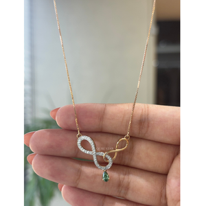 Elegante Collar Infinito con Diamante Cultivado en Laboratorio de 0.45 Ct, Colgante Infinito Dorado Trenzado con Acento de Pera, Joyería Fina para Mujer - Product Image 3