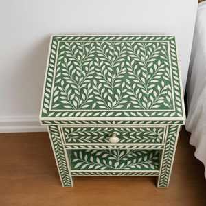 Mesa Consola Moderna con Incrustaciones de Hueso Verde y Blanco, Mueble de Salón de Estilo Antiguo, Venta al Por Mayor - Product Image 4