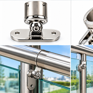 Soporte de Pared Moderno de Acero Inoxidable para Pasamanos, Soporte de Metal Cepillado para Barandilla de Escalera, para Balcón, Terraza o Puente - Product Image 3