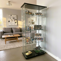 Vitrine moderne en verre noir, unité de rangement en verre trempé pour salle d'exposition, bureau de direction, mobilier d'hôtel haut de gamme