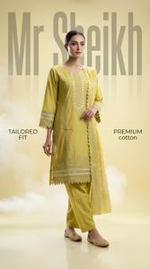 Shalwar Kameez de algodón bordado, muy vendido, para mujer, ropa de verano, conjunto de 3 piezas, listo para usar, talla grande. - Product Image 2