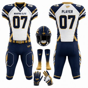 Maillot de football américain WARPRO ELITE pour homme, col en V, sublimé, manches courtes, ajusté, anti-transpiration, toutes saisons - Product Image 1