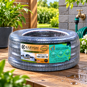 KARYON PVC Steel Wire Spring <b>Hose</b> Clear Flexible Suction <b>Pipe</b> for Water Pump Irrigation Drainage Contractor Supply Line - Product Image 1