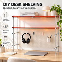Étagère de bureau en acrylique à cadre métallique réglable, support de rangement multi-niveaux à panneaux perforés, autres meubles ménagers