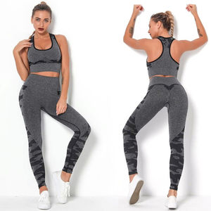 Women's Active Fitness Yoga Set Customized Own Design Sports Yoga Bra and Leggings <b>Animal</b> Print Canvas Fabric Wholesale - Product Image 6