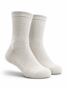 <b>White</b> Crew Woven Eco-Friendly Breathable Anti-Bacterial Quick Dry Anti-Slip Summer Sports <b>Socks</b> <b>Men's</b> Running Basketball Soccer - Product Image 1