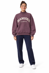 Sudaderas de Cuello Alto para Mujer, de Alta Calidad, 100% Algodón, Talla Grande, 340 g/m², Hombros Caídos, Manga Larga, Personalizables con su Logotipo, Ropa de Otoño - Product Image 5