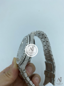 AARVA JEWELS Montre de luxe pour homme, boîtier en acier inoxydable, polygone, 43 mm, cristal saphir, mouvement à quartz analogique, 20 mm, édition limitée - Product Image 3