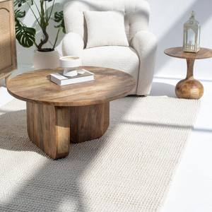 Table basse ronde en bois Vandana Astra Solace avec pieds croisés pour un décor de salon moderne - Product Image 6