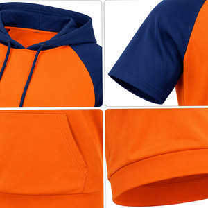 Beautiful Double Color Men's <b>Short</b> <b>Sleeves</b> Training <b>Hoodie</b> Smooth Flat Seamless Ventilated Fabric Increases Durability <b>Hoodie</b> - Product Image 3