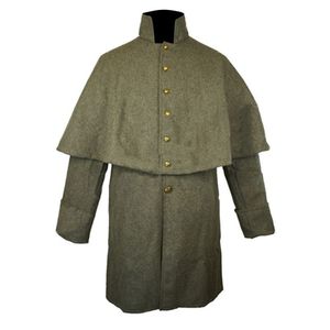 Abrigo largo confederado de la Guerra Civil, hecho con 100% lana gris auténtica, modelo CS Foot Budget Line Short Greatcoat - Product Image 1