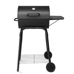 Griglia a Carbone a Barile con Tavolino Laterale e Ruote per Barbecue all'Aperto, Campeggio, Picnic e Uso in Patio - Product Image 1
