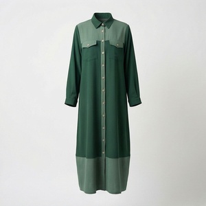 2025 OEM Kimono Abaya pour femmes musulmanes, en tissu polyester épais, doux et très extensible, col en V, manches longues, pour fêtes, Ramadan, mariages - Product Image 1