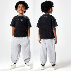 T-shirts confortables 100% coton pour garçons, effet délavé, qualité supérieure, t-shirts unisexes pour enfants, vêtements pour enfants, t-shirts avec logo personnalisé - Product Image 2