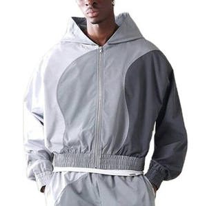 Ensemble de survêtements unisexes streetwear color block pour hommes, style hip-hop patchwork, coupe-vent 2 pièces, collection 2026 – Vente chaude - Product Image 5