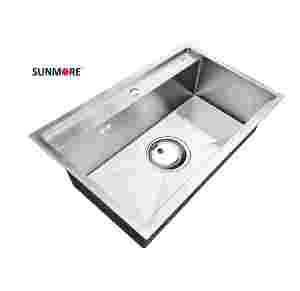 อ่างล้างจานแบบชามเดียว8250สเตนเลสสตีลทรงสี่เหลี่ยมผืนผ้าอเนกประสงค์ดีไซน์ใหม่มีสองรูจากโรงงานเวียดนาม - Product Image 2