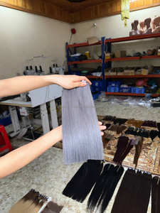 Precio al por mayor, cabello humano virgen vietnamita crudo recto de hueso de Color gris, paquetes de cabello humano sin procesar, trama Genius con cierre de encaje - Product Image 4