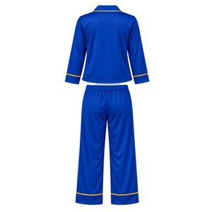 Conjunto de Pijama Personalizado de Verano para Mujer, Camiseta de Manga Larga con Botones y Pantalones a Juego, Logotipo Personalizado, Transpirable y Cómodo, Dos Piezas - Product Image 2