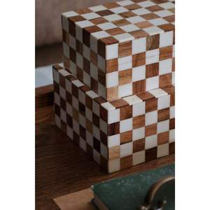 Caja de Joyería de Hueso Incrustado Hecha a Mano, Moderna, de Lujo, Ecológica, con Caja de Pañuelos para Guardar Pendientes a Buen Precio - Product Image 3