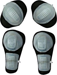 Coudières et genouillères en plastique noir avec design respirant, fermeture auto-agrippante, protection pour adultes, utilisation toutes saisons - Product Image 3
