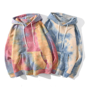Sudadera con Capucha Unisex Tie-Dye, Talla Grande, Manga Regular, Felpa Francesa de Algodón, Informal, Otoñal, con Bolsillo - Product Image 4