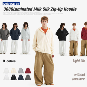 Custom logo 300gsm Zipper Hooded Pocket <b>Cardigan</b> Sweatshirt <b>Spring</b> and Autumn Premium Hoodie Casual Hoodies <b>Spring</b> Hoodies - Product Image 2