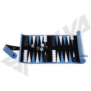 Nouvel ensemble de jeu de backgammon enroulable en cuir PU carré de haute qualité, fait main, écologique, 10 pièces, design personnalisé pour fête - Product Image 4