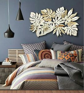 Gold Plated Metal Leaf Wall Art Bohemian Floral Decorative Hanging Accent Irregular Shape Handmade Wall Accents - Product Image 5
