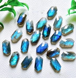 10 piezas de labradorita facetada de 10x20 mm, piedras preciosas briolette con destellos azules y verdes, piedra natural suelta, cabujones para fabricación de joyas. - Product Image 2