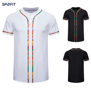เสื้อเจอร์ซีย์กีฬาแบบสั้นถักนิตติ้ง คอวีติดกระดุม สายรัดหลายเส้น สีตามสั่ง ขนาดตามสั่ง แบบซับลิเมชั่น ชุดทีม OEM ODM - Product Image 1
