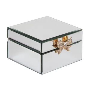 Modern Black Bone Inlay Geometric Diamond Pattern Jewelry Box Rectangular Handcrafted Keepsake <b>Chest</b> Luxury <b>Storage</b> Organizer - Product Image 3