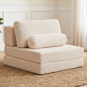 Foldable Modular Rectangle <b>Play</b> Couch Cotton Ribbed Fabric-Eco-friendly Durable Expandable Bedroom <b>Sofa</b> Wholesale - Product Image 1