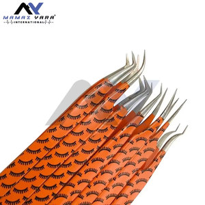 Pinzas de Acero Inoxidable para Pestañas de Marca Privada, con Recubrimiento de Papel, Diseño de Pestañas, Punta Puntiaguda, Extensión de Pestañas, Juego de Belleza de 7 Piezas - Product Image 2