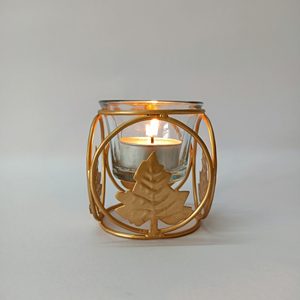 Made in India Iron & Glass Decorative T <b>Light</b> Candle Holder for Home Decoration Christmas Living Room Dining Cafe Tables Bulk - Product Image 1