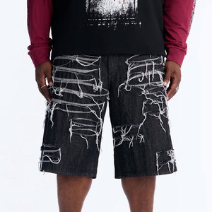 Wholesale Custom Made Men Denim <b>Shorts</b> Sporty Eco-Friendly Waterproof Quick Dry Breathable Ripped with Side Pocket Design - Product Image 1