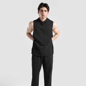 Camisetas sin Mangas Casuales de Cuello Redondo para Hombre, Tallas Grandes, Algodón/Poliéster 220g, Transpirables, con Impresión de Logotipo Personalizado para Servicio OEM al por Mayor - Product Image 3