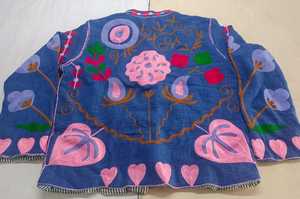 Embroidered Suzani <b>jacket</b> with intricate handmade motifs and vibrant colors ideal for boho fashion boutiques and ethnic - Product Image 5