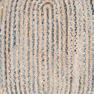 Alfombra Ovalada de Yute Trenzado, Rayas Azul Grisáceo, Estilo Oriental, Lavable, Reversible, de Pelo Bajo, para Sala de Estar - Product Image 6