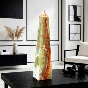 Pilar de Ónix Verde Natural, Obelisco Decorativo Pulido de Feng Shui para Decoración de Mesa en el Vestíbulo de Hoteles - Product Image 1