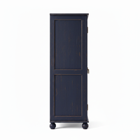 Armoire en bois massif écologique et recyclable, design contemporain, grande capacité, 2 étagères, 2 compartiments, exportateur indien