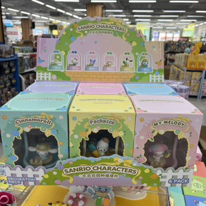 Ornements de plantation DIY pour enfants de la série Jardin d'après-midi Sanrio MINISO authentique, Hello KT Kuromi en pot, cadeau d'anniversaire - Product Image 1
