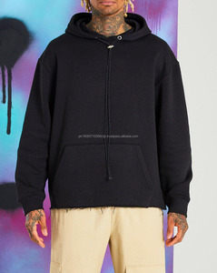 High Quality Heavyweight Pullover Hoodie French Terry Hoodies Drop Shoulder Long <b>Strings</b> Heavy Oversized Men Hoodies - Product Image 2