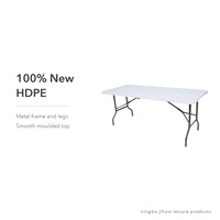 Table pliante d'extérieur moderne, légère et durable en HDPE