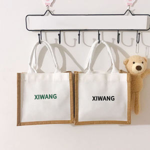 High Strength Burlap Jute Shopping <b>Bag</b> with Wide Bottom Gusset - Product Image 4